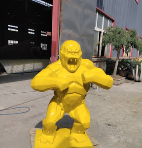 Estatua de Gorila Wild <span class=keywords><strong>Kong</strong></span> para Decoración de Paisajes, Escultura de Animal en Fibra de Vidrio, Suministro de Fábrica - Product Image 6