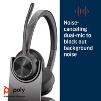 Headset Plantronics Poly Voyager 4320 UC Asli USB-A Bluetooth Nirkabel Stereo Sound Dengan Dudukan Pengisi Daya