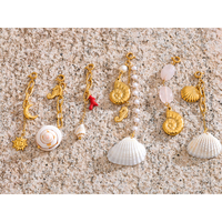 JINYOU 3541 été en acier inoxydable antirouille accessoires de vacances océan Style naturel coquille poitrine chaîne goutte Bikini bijoux