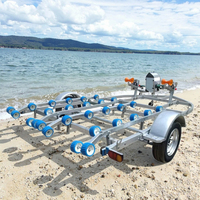 Remorque pour petit bateau de 4,2 m, 2 remorques pour jet ski galvanisées à chaud anti-corrosion, remorque utilitaire