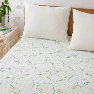 <b>Waterproof</b> Thick Bamboo Fiber Knitted Bed Mat <b>Mattress</b> <b>Protector</b> Queen <b>Size</b> Fitted Sheet Hypoallergenic Air-permeable - Product Image 6