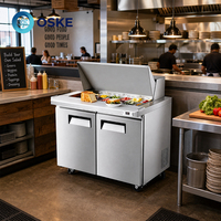 Peralatan Komersial Hemat Energi, Freezer Salad Bar untuk Hotel, Penyimpanan Bahan Baku Salad Sistem Swalayan dengan Suhu Rendah