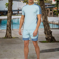 T-shirt d'été personnalisé décontracté à impression numérique vierge bicolore léger 90% polyester 10% élasthanne respirant pour homme