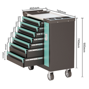 <span class=keywords><strong>Chariot</strong></span> Desserte d'Atelier Robuste en Tôle <span class=keywords><strong>de</strong></span> Fer, Armoire à Outils 7 Tiroirs avec Serrure à Clé, OEM ODM - Product Image 2
