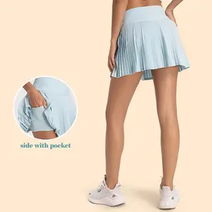 SHINBENE Lightweight Pleated Athletic Golf Skorts Skirts Women's Tennis Skirts with Shorts Pockets