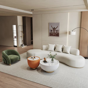 Canapé moderne 2025, design incurvé simple, résistant aux griffes de chat, en <span class=keywords><strong>cuir</strong></span> synthétique, personnalisable pour petit appartement, chambre à coucher - Product Image 3