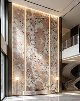 Dalle de quartz rose diamanté Pandora pour mur et comptoir de luxe de villa et d'hôtel