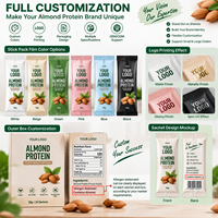 Protéine d'Amande en Sachet Individuel 30g – Poudre Protéinée Végétale Végane pour la Salle de Sport, l'Hôtel, les Voyages – Pour Propriétaires de Marques et Distributeurs