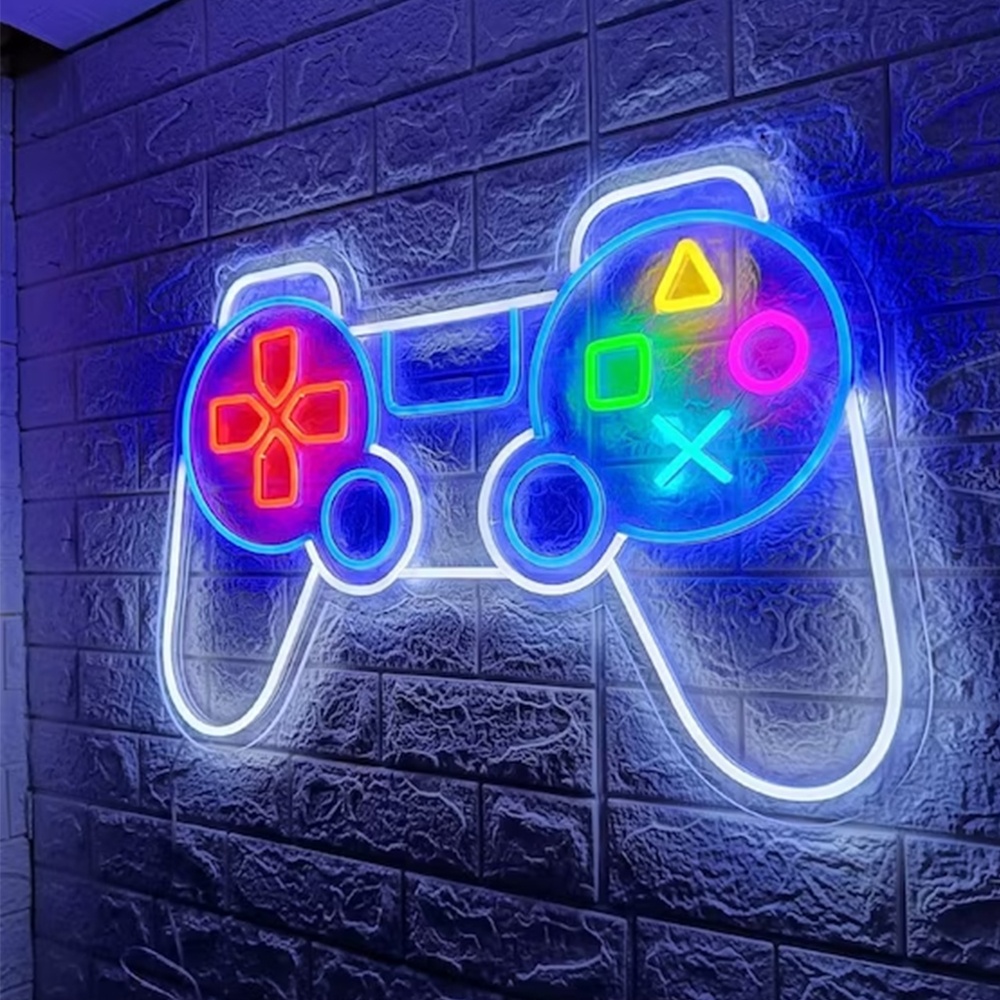 Игровая комната, украшение, светодиодная вывеска, игровая ручка, неоновая вывеска, бизнес-логотип магазина для украшения стен