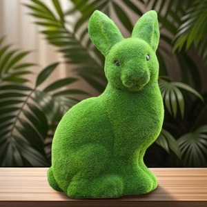 Figuras de animales de plástico de césped artificial verde (elefante conejo) resistente al agua resistente a los rayos UV para la decoración del hogar áreas de juego para niños - Product Image 2