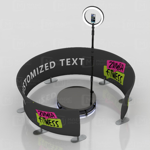 Vòng Tròn Ảnh Gian Hàng Bao Vây Với Gối Bìa Cho <span class=keywords><strong>360</strong></span> Spinner Ảnh Tự Sướng Biểu Tượng Tùy Chỉnh Màu Đen Backdrop Đứng - Product Image 5