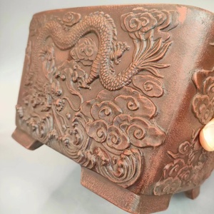 Bonsai-Töpfe im antiken Stil mit geschnitzten Drachen Klassischer unglasierter Bonsai-Topf - Product Image 4
