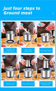 เครื่องตัดเนื้ออเนกประสงค์ Cutter Meet Butcher พร้อมใบมีดโค้ง 5 ใบ สำหรับบดเนื้อ/สับเนื้อ - Product Image 4