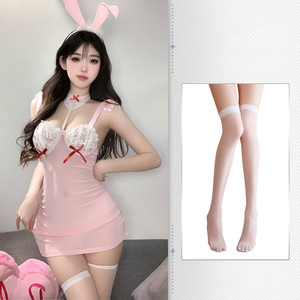 Ensemble de lingerie sexy Sweet Bunny avec armatures, grande taille, option de nettoyage facile, haut de gamme, pour femme adulte, plusieurs oreilles de lapin, transparent, sexy - Product Image 4