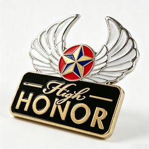 Badge Métallique Personnalisé UV en Émail Dur Haute Qualité, Motif Croix Plaqué Or et Argent, pour la Fête des Pères, Récompense d'Honneur - Product Image 3