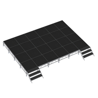 Podio de Escenario de Aluminio para Eventos de 1.22*1.22 m o 1.22*2.44 m, Plataforma de Escenario Móvil Portátil para Conciertos, Eventos y Bodas
