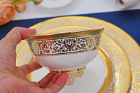 Service de table de luxe en porcelaine fine avec décor doré 24 carats, vaisselle royale, assiettes, bols, cuillères, pour mariage, banquet, fête, cadeau, kit complet
