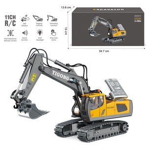 Samtoycn 11CH 1:20 RC Excavatrice <span class=keywords><strong>JCB</strong></span> <span class=keywords><strong>Jouet</strong></span> de Construction Camion Monstre RC Grue Camion Excavatrice Télécommandée en Alliage Métallique - Product Image 6