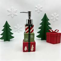 Flacon de lotion en céramique pour cadeau de Noël transfrontalier, flocons de neige peints rouge et vert, arbre de Noël, style nordique festif