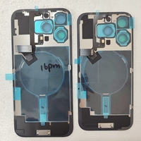 Pour iphone 16 PRO 16 PRO MAX verre arrière avec câble de charge sans fil et cadre lunette plaque métallique anneau magnétique