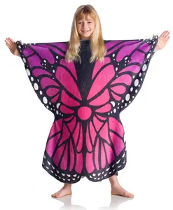 100% POLYESTER HIGH QUALITY WEARABLE FLEECE BUTTERFLY KIDS TV BLANKET WITH SLEEVES WHOLESALE