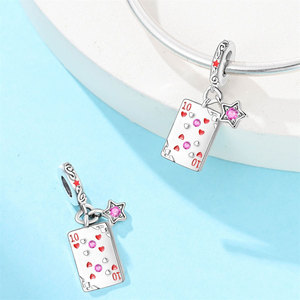 Poker <b>Card</b> Series: Copper Charm Enamel Fashion Women's Jewelry Wholesale Original DIY Bracelets and Charms - Product Image 3
