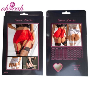Ensemble de lingerie sexy rouge en dentelle et résille transparente pour femme avec porte-jarretelles et <span class=keywords><strong>culotte</strong></span> - Product Image 6