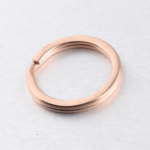 Porte-clés plat fendu en acier inoxydable plaqué PVD poli miroir de 25 mm - Product Image 5