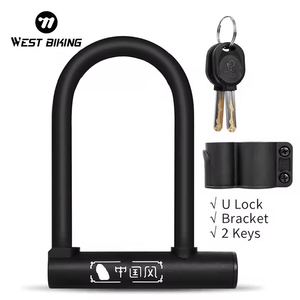 WEST BIKING <span class=keywords><strong>Antivol</strong></span> en <span class=keywords><strong>U</strong></span> pour vélo, vélo électrique, moto – Verrou de sécurité anti-coupure de style chinois – Accessoires de cyclisme - Product Image 1