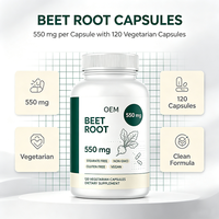 Racine de betterave 550 mg, sans stéarate, sans OGM, sans gluten, végétalien, 120 capsules végétariennes