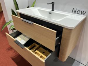 Mueble de baño termoformado de PVC con diseño de arco 2024, exhibiciones de Feria de Cantón <span class=keywords><strong>Goldea</strong></span> de lujo ligero - Product Image 3
