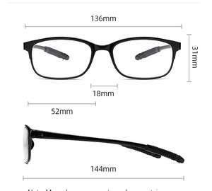 <span class=keywords><strong>Gafas</strong></span> de lectura con montura marrón clásica, <span class=keywords><strong>gafas</strong></span> de <span class=keywords><strong>presbicia</strong></span> con bloqueo de luz azul, <span class=keywords><strong>gafas</strong></span> de plástico - Product Image 4
