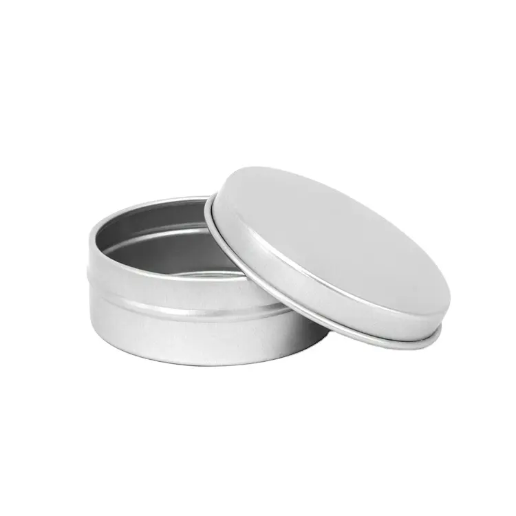 Lieferant Großhandel Aluminium dose 25ml mit Himmel und Erde Deckel Blechdose Verpackung Silber Runde Form Behälter für Schmuck