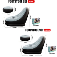 Canapé gonflable floqué de style américain avec repose-pieds pour festivals de musique et loisirs en plein air, usage domestique, chaise longue gonflable pour adultes Y-5056