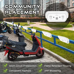 Public 2 Way Wall Mount Cargo Tricycle Public Scooter Charging Station 2- 10 Port Charger E Bike Charging Piles