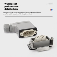 Conector USB Tipo Pin de Alta Resistencia, 40 Dígitos, 50 Orificios, 64 Rectangular, 128 Automotriz, Cobre Hembra, IP54, Certificado CE, Fundición a Presión