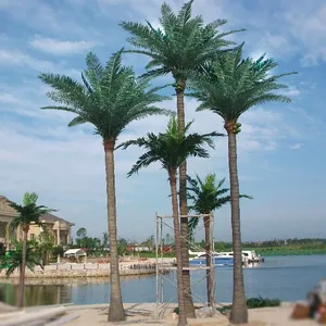 2.5m Height Royal Palm Tree Artificial Palm Fiberglass Fan Large Coconut Date Palm Trees Artificial