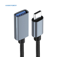90 grados USB tipo C OTG Cable DE DATOS Nylon tipo C macho a USB A hembra USB3.1 Cable de extensión de carga