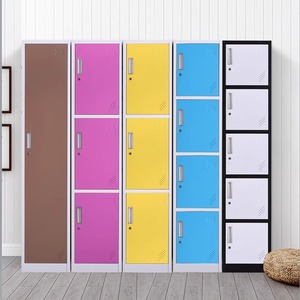 Colorful Single-<b>Door</b> Multi-<b>Door</b> Gym Swimming Pool Apartment Storage Cabinet with Contemporary Design Durable Metal Construction - Product Image 1