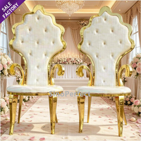 Chaise de banquet haut de gamme pour événements, en acier inoxydable doré, pour mariés, idéale pour cérémonies et mariages