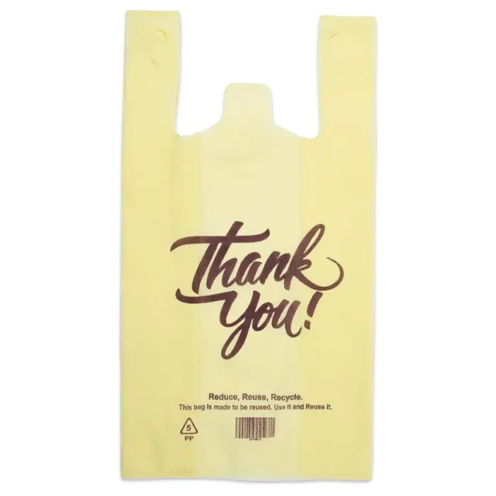 biologisch abbaubare kundenspezifische einkaufstaschen aus kunststoff dankeschön polyethylen t-shirt kompostierbare tote-geldbörse wiederverwendbare taschen für einkauf tasche