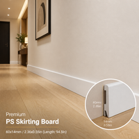 CREATEKING Plinthe PS au design minimaliste, résistante à l'humidité, durable, écologique, anti-insectes, résistante à la pourriture, filmée, facile à poser