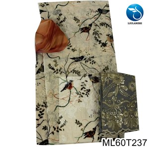 Beautifical vải ren Châu Phi 2024 New Arrival Nigeria bắt chước vải lụa + Net ren Phụ Nữ Headband 7.65 mét ml60t224 - Product Image 5