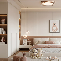 Armoire de chambre intégrée de luxe moderne et personnalisée, autoportante, au toucher doux, minimaliste, sans poignées, avec étagères latérales ouvrables et tiroirs