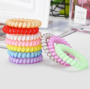 Factory custom High quality eco friendly rubber / silicon / plastic telephone wire cord hair tie bracelet