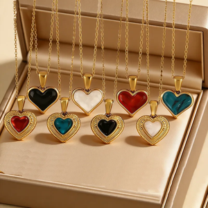 Collar con Colgante de Corazón de Acero Inoxidable 304 Chapado en Oro de 18K de Lujo con Diseño Tridimensional para Mujer, Joyería de Moda - Product Image 1