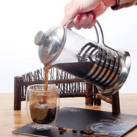 Ensemble de cafetière et théière en verre et métal de luxe moderne de haute qualité
