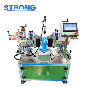 Machine d'étiquetage semi-automatique manuelle pour bouteilles de forme spéciale, étiquetage double face pour bouteilles polygonales - Product Image 1