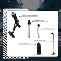 Bras de suspension inférieur avant avec rotule, biellettes de barre stabilisatrice, crémaillères intérieures et extérieures, soufflets de crémaillère, kit de direction pour Honda Civic 2016-2021