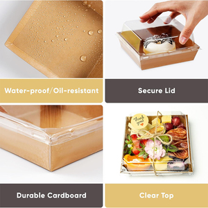 Small Charcuterie Boxes with Clear Lids Disposable Food Containers, 5Inch Dessert Boxes for Sandwich, Cookie, Sushi, <strong>Cake</strong> <strong>Slice</strong> - Product Image 2